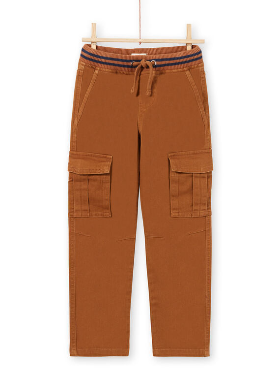 Cargohose aus braunem Twill für Jungen MOJOPAMAT4 / 21W90227PAN812