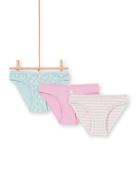 3er-Set rosa, blau und ecru Höschen für Kinder und Mädchen LEFALOT6 / 21SH1124D5L320