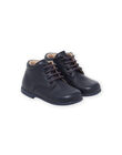 Perforierte Stiefel aus marineblauem Glattleder NUBOTIESS / 22KK3851D0F070
