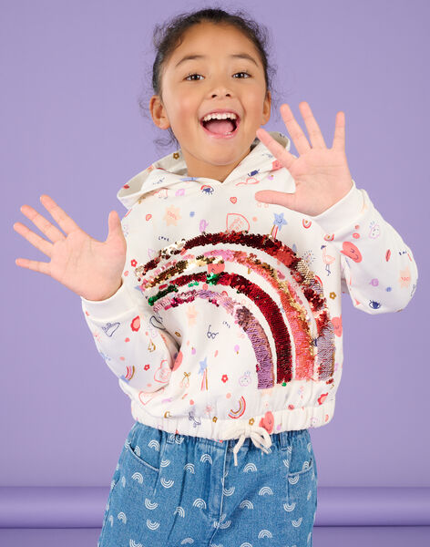 Kapuzen-Sweatshirt mit Fantasiemuster RAPURSWEA / 23S901L1SWE001