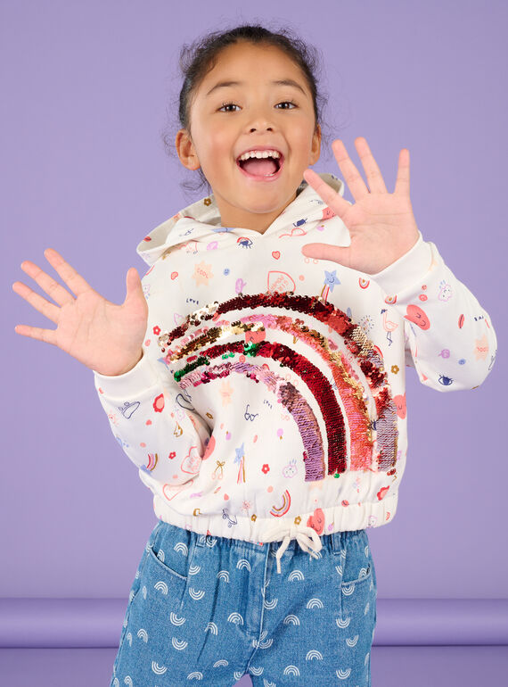 Kapuzen-Sweatshirt mit Fantasiemuster RAPURSWEA / 23S901L1SWE001