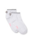 Weiße Socken mit grauen Bommeln Kind Mädchen NYAJOSCHO1C / 22SI0165SOQ000