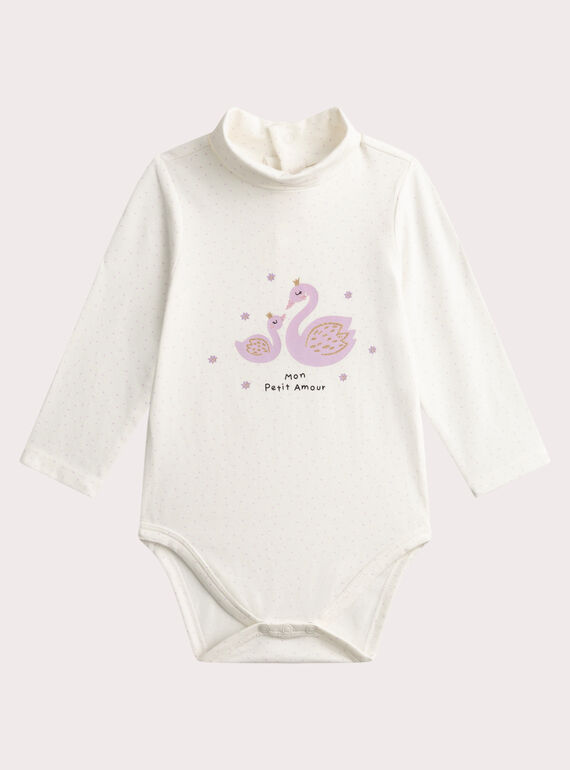 Body mit Storchenmotiv für Baby-Mädchen VIPERBOD / 24WG09R1BOD001