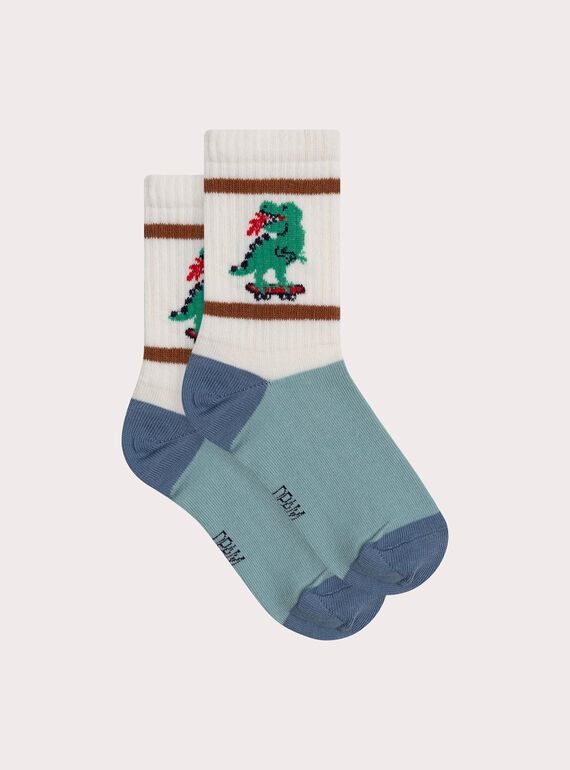 Socken im Tennisstil mit Drachenmotiv, Jungen XYOJOCHOS1 / 25WI02E8SOQ005