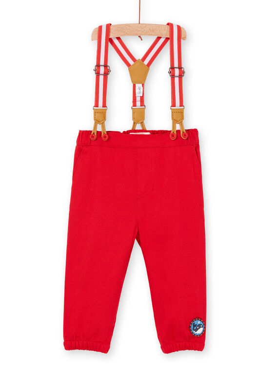 Rote Hose und Baby-Jungen-Hosenträger LUVIPAN / 21SG10U1PANF515