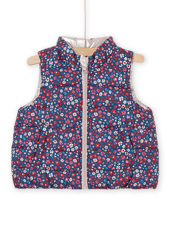 Reversible ärmellose Daunenjacke mit Blumenmuster PIBIDOUNEX / 22WG09F2D3EC220