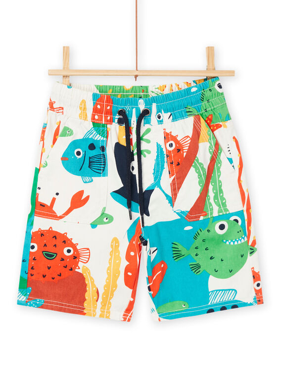 Mehrfarbige Bermuda-Shorts mit Marineprint ROPOPBER1 / 23S902X2BER005