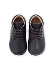 Perforierte Stiefel aus marineblauem Glattleder NUBOTIESS / 22KK3851D0F070