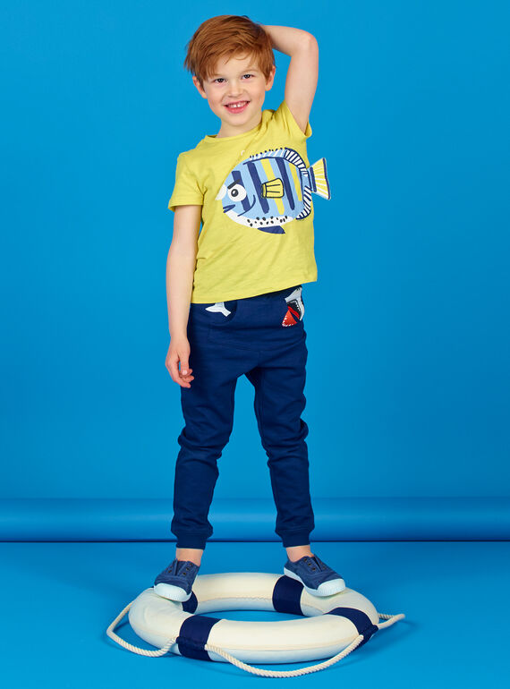 Gelbes T-Shirt mit 3D-Animation - Kind Junge LONAUTI2 / 21S902P3TMCB102