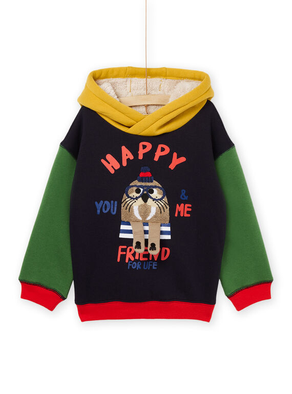 Kapuzen-Sweatshirt mit Walross-Animation POMUSWE / 22W902R1SWEC243