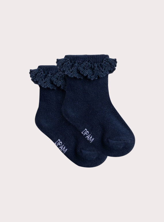 Marineblaue Socken mit Rüschen Kleinkind Mädchen  VYIJODEN2 / 24WI09G4SOQC205