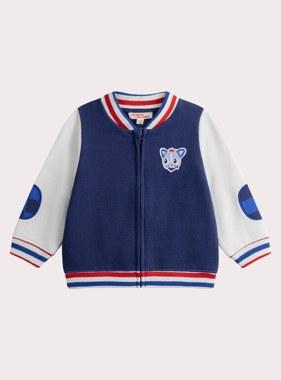 Zweifarbiger Teddy in Marineblau und Naturweiß für Baby-Jungen WUKAGIL / 25SG1032GILC244