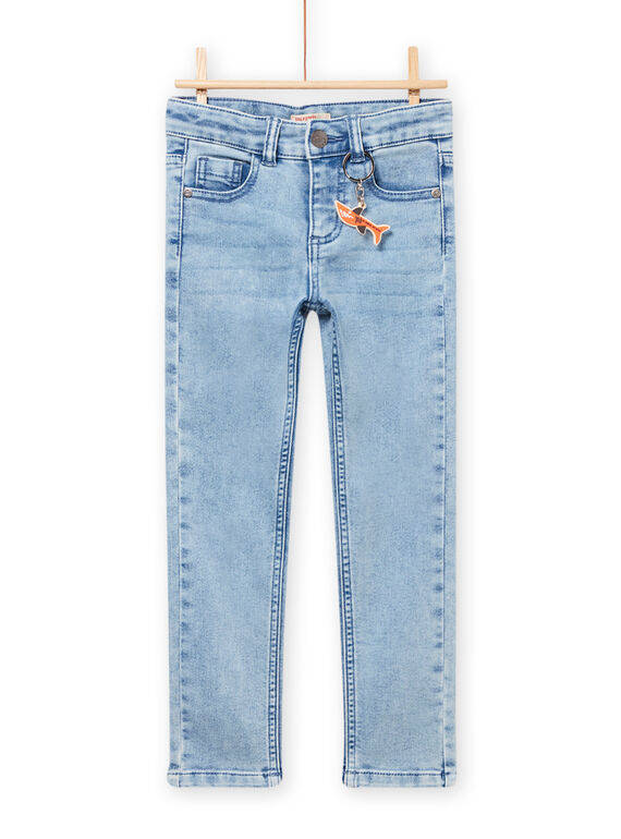 Kind Junge stricken Denim-Jeans mit Hai Schlüsselanhänger NOVIJEAN / 22S902M1JEAP269