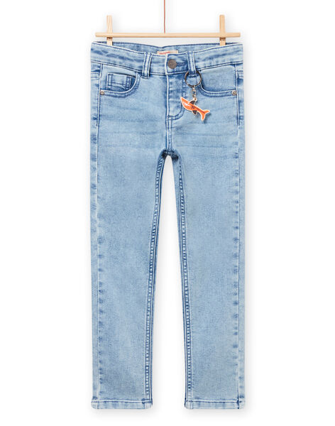 Kind Junge stricken Denim-Jeans mit Hai Schlüsselanhänger NOVIJEAN / 22S902M1JEAP269