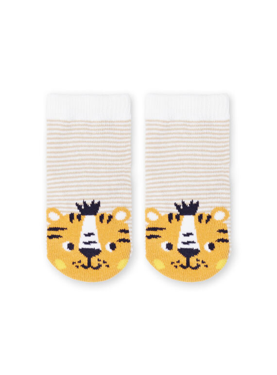 Baby Junge weiß und gelb gestreifte Socken LYUBALCHO / 21SI10O1SOQ000