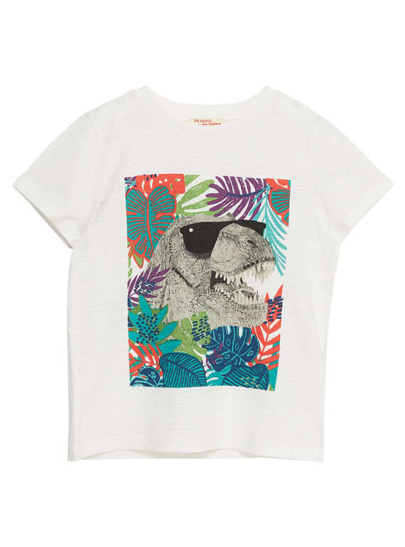 Naturweißes T-Shirt für Jungen, mit Dinosaurier JOSAUTI3 / 20S902Q2TMC001