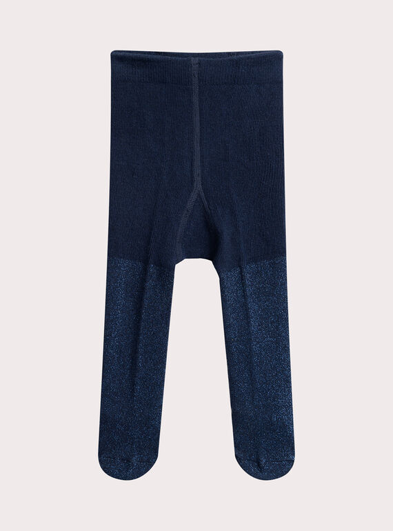 Marine-Strumpfhose mit Glitzer für Baby Mädchen VYIJOCOLU2 / 24WI09H3COL070