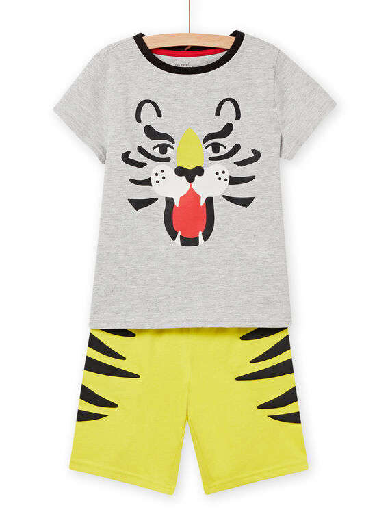 Graues und gelbes Pyjama-Set mit Tiger-Print für Kind Junge NEGOPYCLEO / 22SH12H9PYJJ922