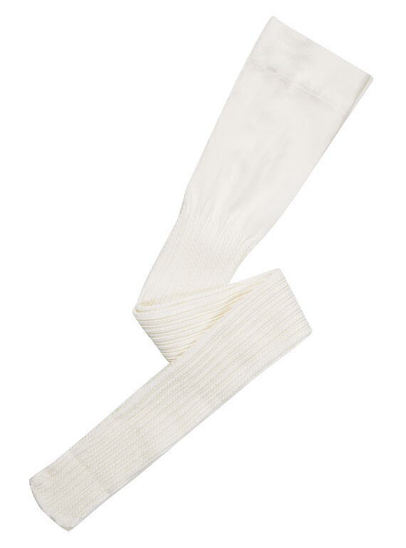 Naturweiße Mädchenstrumpfhose aus Polyamid mit Kordel JYAESYCOL3 / 20SI0164COL001