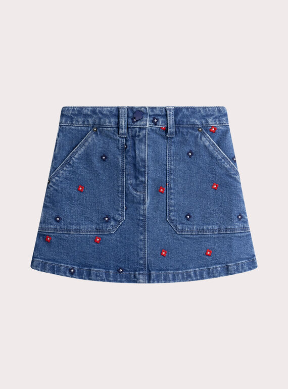 Bestickter Jeansrock WAKAJUP1 / 25S90131JUPP274