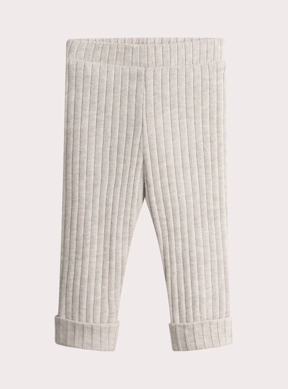 Rot-weiß melierte Rippstrick-Leggings Kleinkind Mädchen VYIJOLEGCO1 / 24WI09G2CALA011