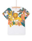 Weißes T-Shirt mit Dschungeltieren für Kind Junge NOFLATI1 / 22S902R2TMC000