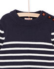 Nachtblauer Pullover mit weißen Streifen POJOPUL1 / 22W902D1PUL705