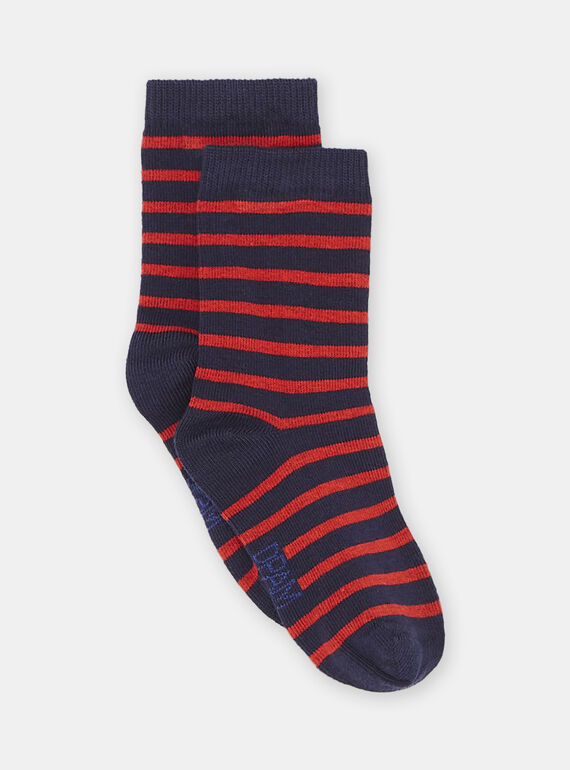 Rote Socken mit Streifenmuster, Baby, Jungen SYUJOCHOR2 / 23WI10B5SOQ622