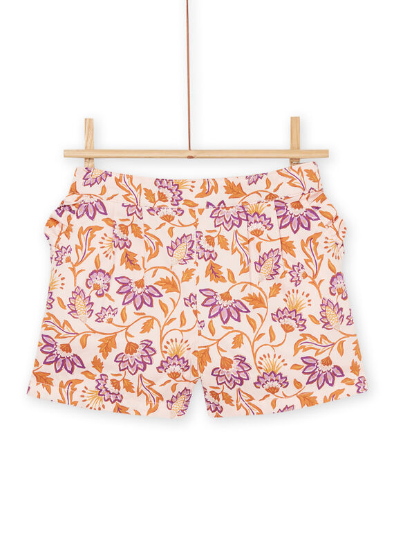 Rosa Shorts mit exotischem Blumenprint RASOSHORT / 23S90121SHOD322