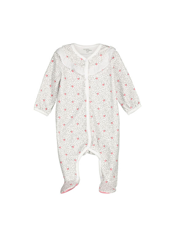 Baby-Strampler aus Samt für Mädchen FOU1GRE2 / 19SF0512GRE099