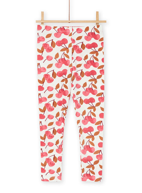 Legging in Ecru und Rot mit Kirschendruck RYADAYLEG / 23SI01M1CAL003