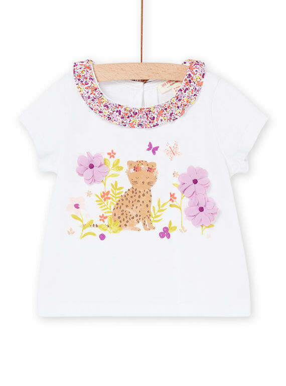 T-Shirt mit Katzenaufdruck und Blumenanimation RINEOBRA / 23SG09O1BRA000