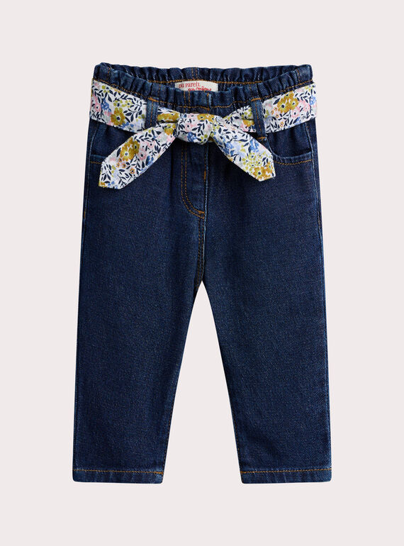 Dunkle Jeans mit Gürtel für Baby-Mädchen VIGAJEAN / 24WG0911JEAK005