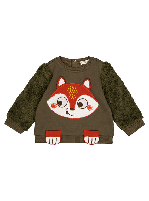 Sweater Fuchs militärgrün Baby Junge GUBRUSWE / 19WG10K1SWEG631