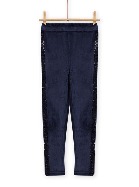 Kind Mädchen marineblaue Pelzleggings MAJOLEG5 / 21W901N7PAN070