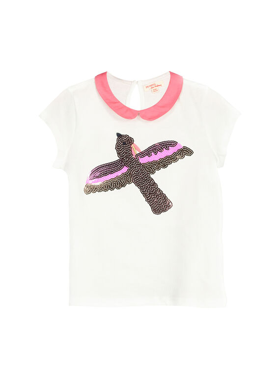 T-Shirt mit Claudine-Kragen für Mädchen FAPOBRAS / 19S901C1BRA001