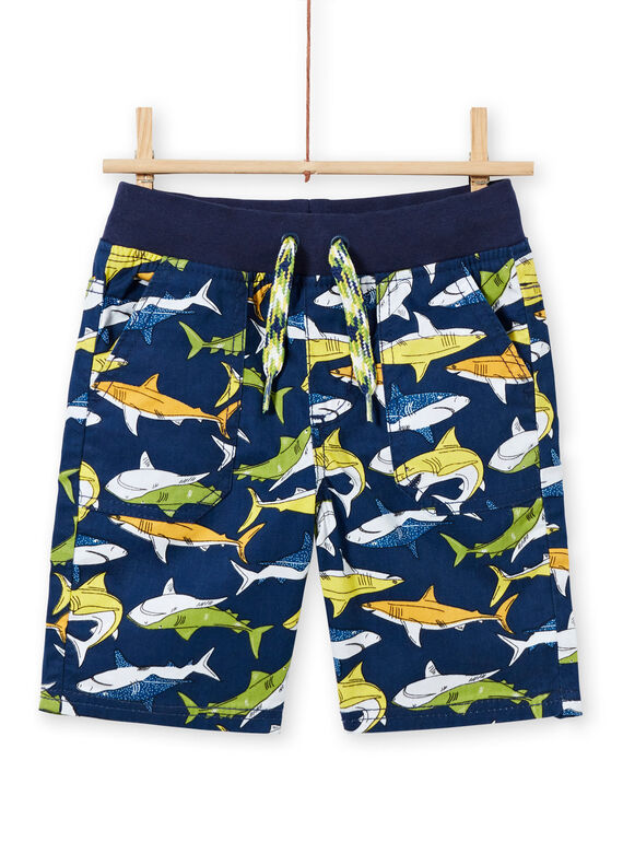 Blau bedruckte Bermuda-Shorts für Jungen LONAUBER / 21S902P1BER070