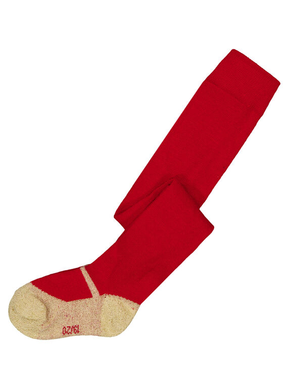 Baumwollstrumpfhose mit goldenem Babymuster an den Füßen. GYINOCOL2 / 19WI09V1COLF521