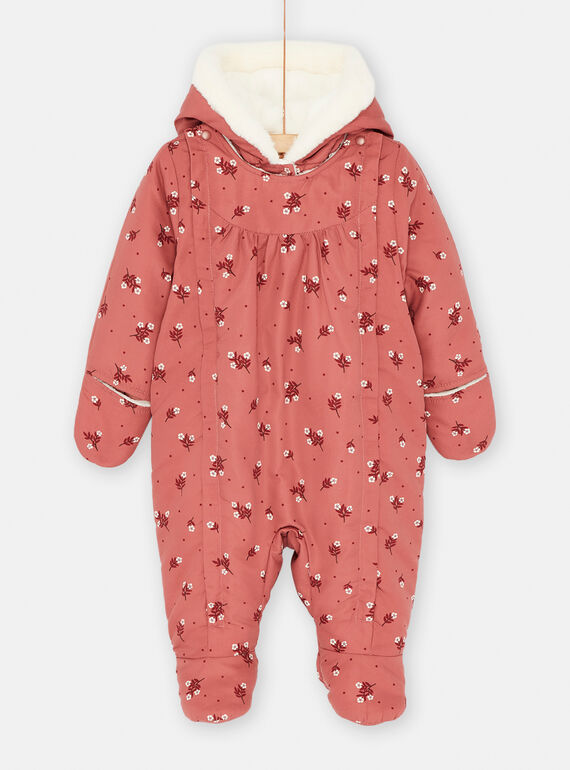 Einteiler, dunkelpfirsichfarben, mit Blumenprint, Baby, Mädchen SIREPIL / 23WG09D2PILD321