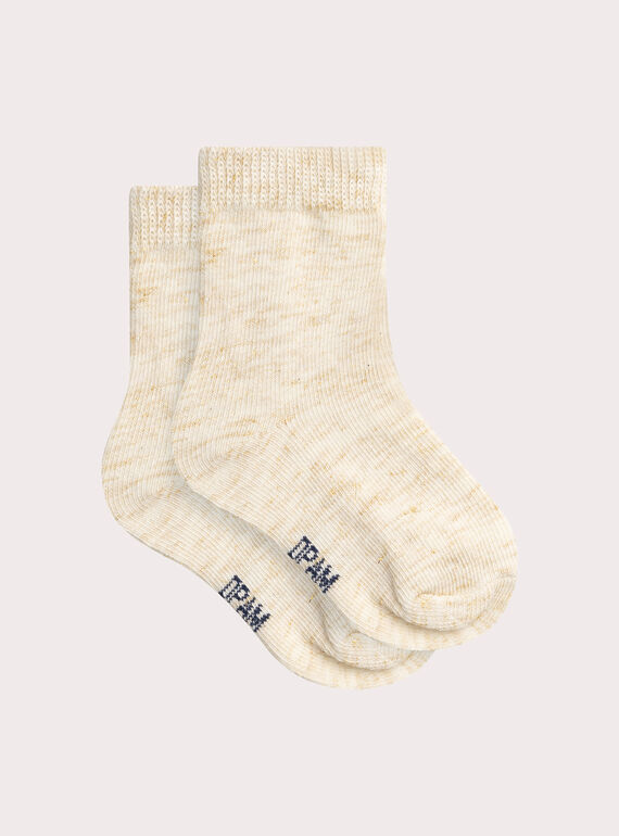 Ecru glänzende Socken für Baby Mädchen  VYIJOSOQLU1 / 24WI09H1SOQA011