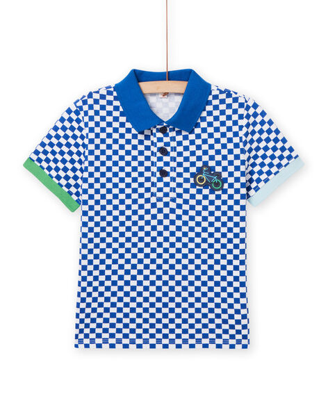 Blau kariertes Poloshirt Kind Junge NOGAPOL / 22S902O1POL000