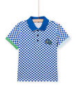Blau kariertes Poloshirt Kind Junge NOGAPOL / 22S902O1POL000