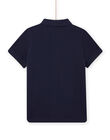 Mitternachtsblaues Poloshirt für Kinder Junge mit Hai-Stickerei NOJOPOL1 / 22S90264POL705