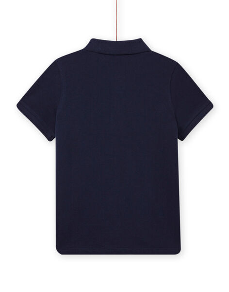Mitternachtsblaues Poloshirt für Kinder Junge mit Hai-Stickerei NOJOPOL1 / 22S90264POL705
