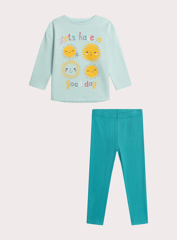 Pyjama mit Sonne, Mädchen XEFAPYJSUN / 25WH1133PYJ614
