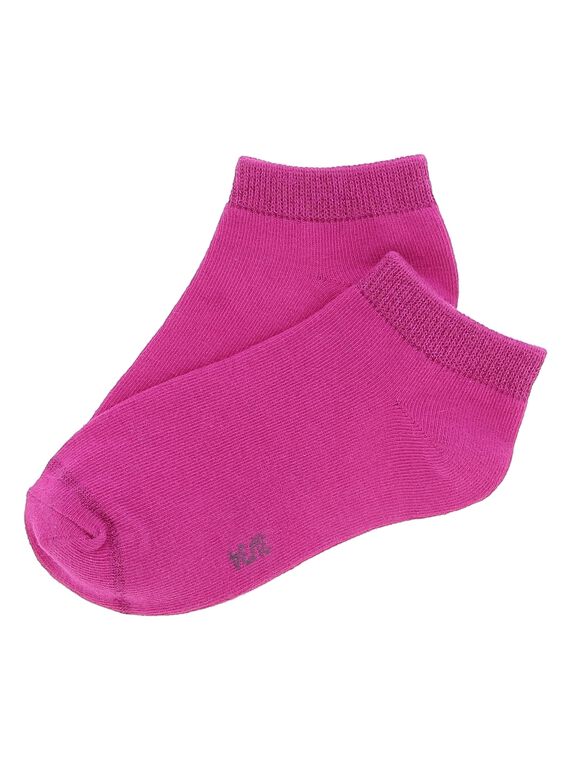 Girls' fuchsia ankle socks CYAJOCHO10B / 18SI01S8SOQ304