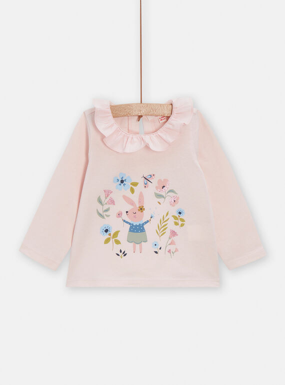 Rosa Bluse mit Fantasieanimation für Baby-Mädchen VIGABRA1 / 24WG0911BRA009