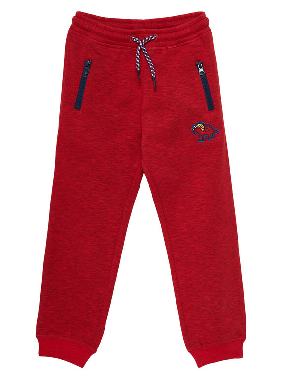 Roter Jogginganzug aus Fleece mit Reißverschlusstaschen für Jungen JOGRAPAN1 / 20S902E2PANF520
