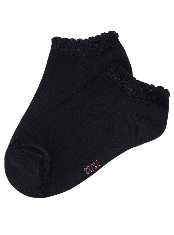 Schwarze Mädchensocken mit Lurexdetails JYAESCHOS3 / 20SI0162SOQ090
