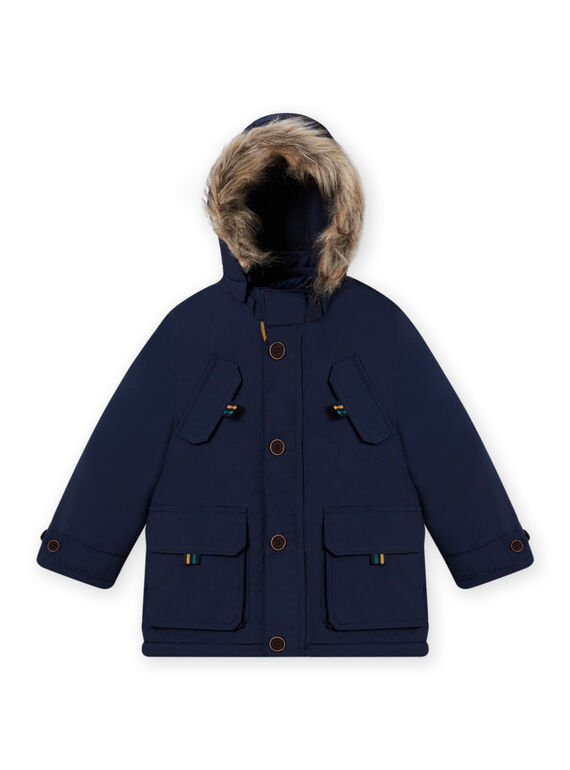 Marineblauer 3-in-1-Parka mit Kapuze für Kind Junge MOGROPAR3 / 21W90261PAR705